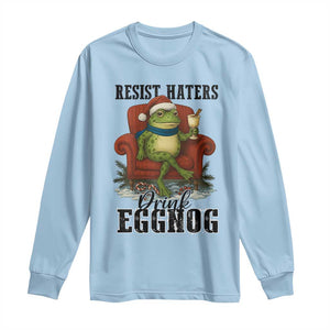 Frogs Resist Christmas Long Sleeve Shirt Portland Frog Activist America Political 2025 TS14 Light Blue Print Your Wear