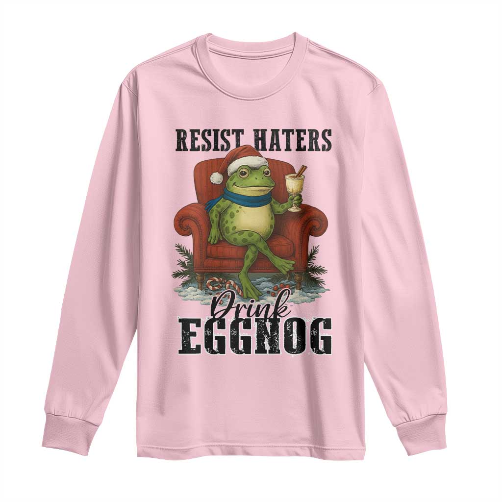 Frogs Resist Christmas Long Sleeve Shirt Portland Frog Activist America Political 2025 TS14 Light Pink Print Your Wear