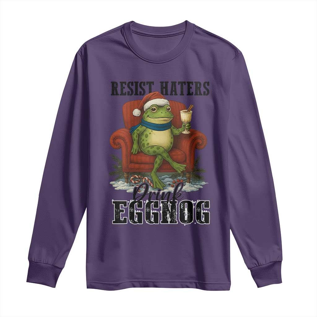 Frogs Resist Christmas Long Sleeve Shirt Portland Frog Activist America Political 2025 TS14 Purple Print Your Wear