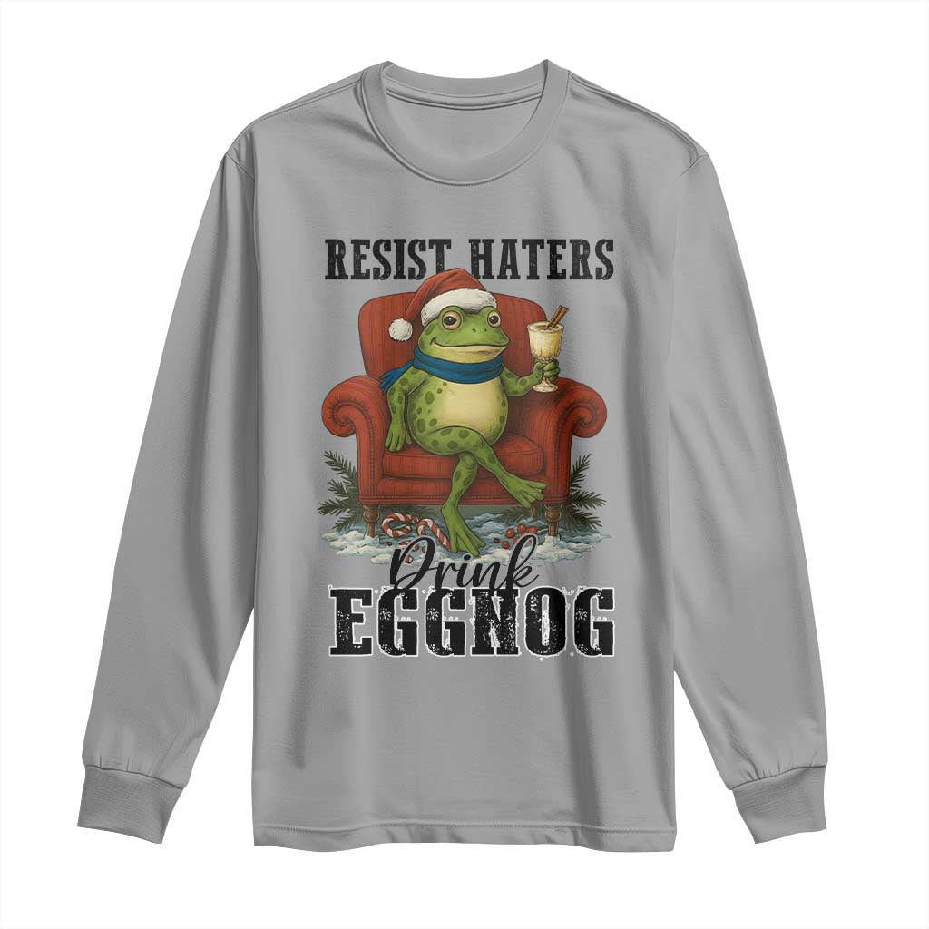 Frogs Resist Christmas Long Sleeve Shirt Portland Frog Activist America Political 2025 TS14 Sport Gray Print Your Wear