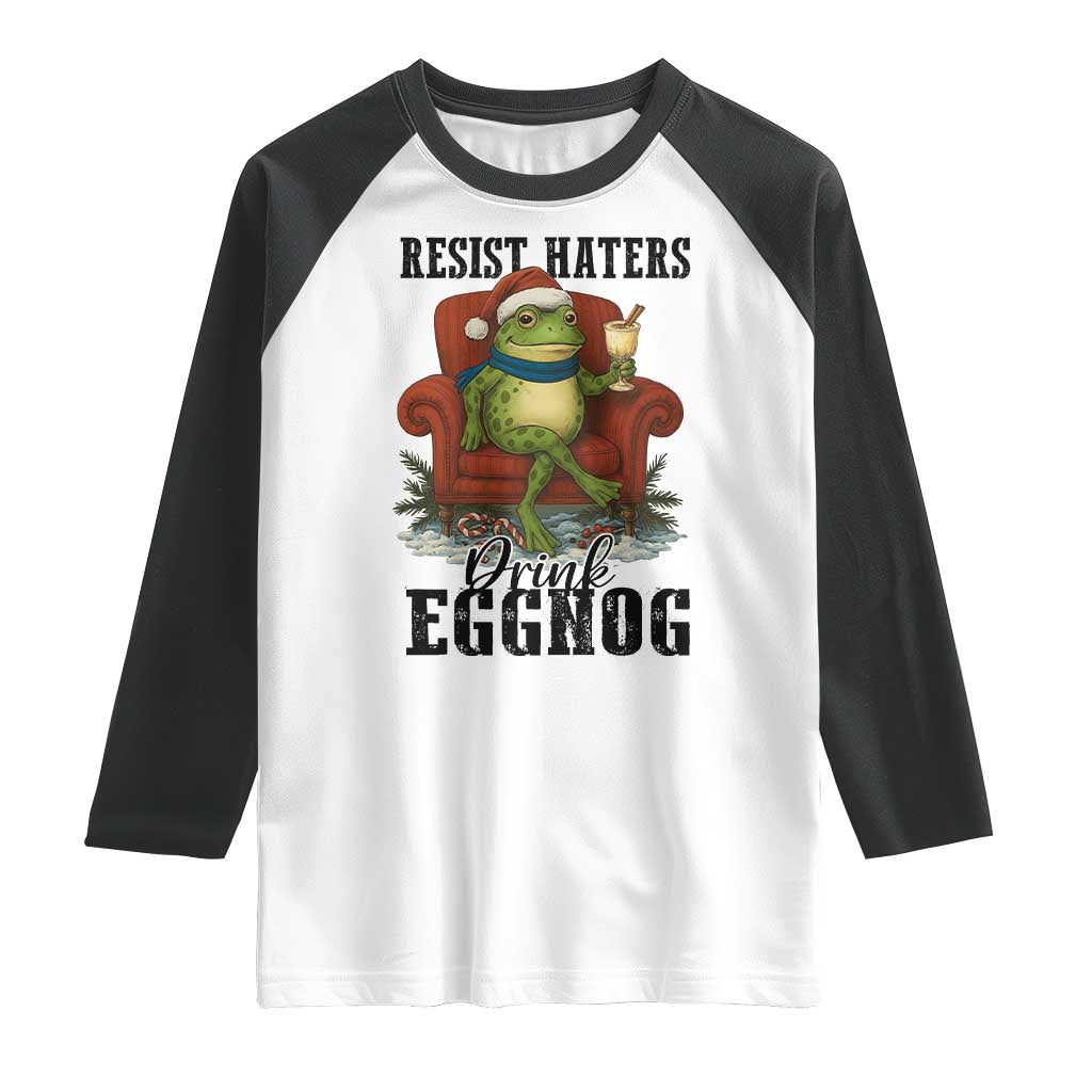 Frogs Resist Christmas Raglan Shirt Portland Frog Activist America Political 2025 TS14 White Black Print Your Wear