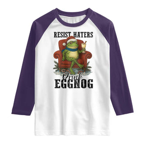 Frogs Resist Christmas Raglan Shirt Portland Frog Activist America Political 2025 TS14 White Purple Print Your Wear