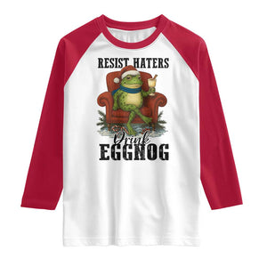 Frogs Resist Christmas Raglan Shirt Portland Frog Activist America Political 2025 TS14 White Red Print Your Wear