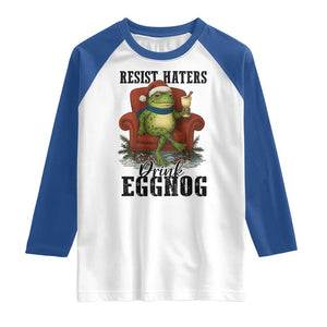 Frogs Resist Christmas Raglan Shirt Portland Frog Activist America Political 2025 TS14 White Royal Print Your Wear