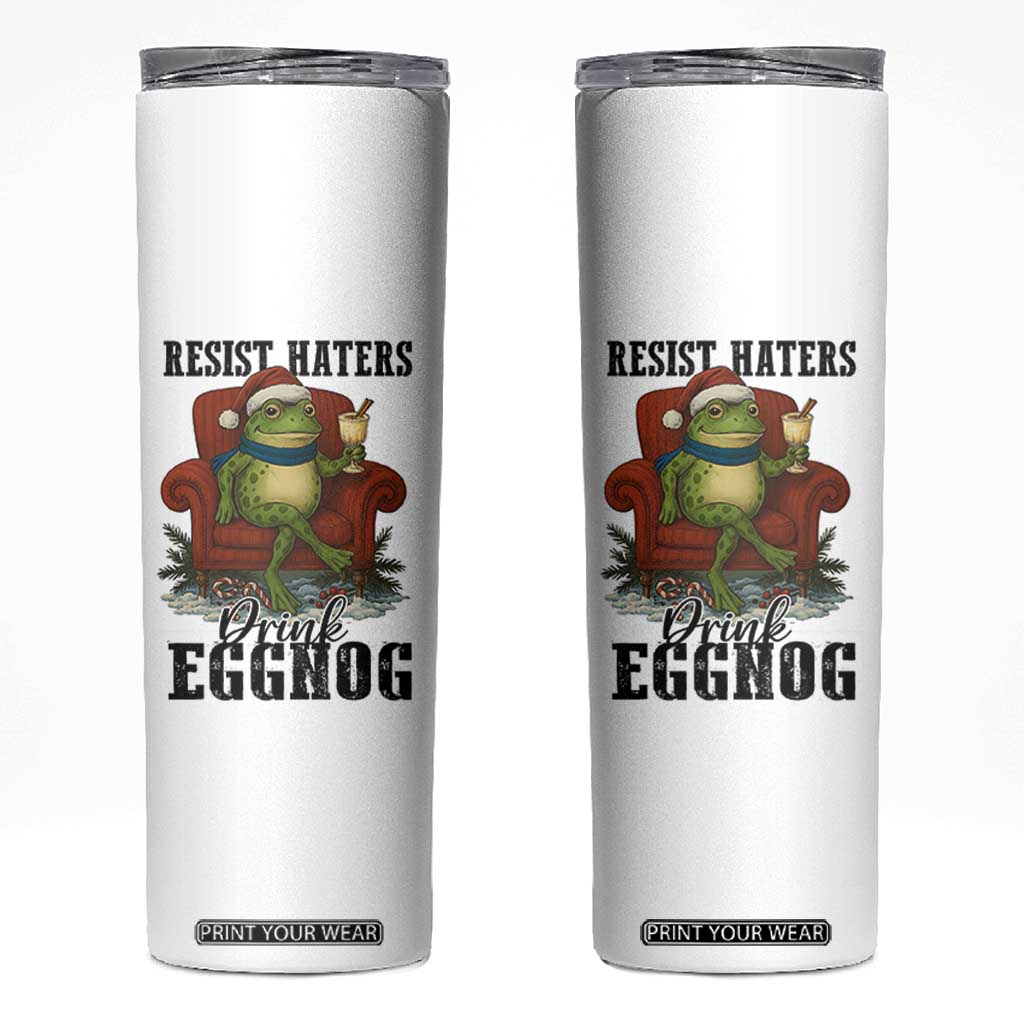 Frogs Resist Christmas Skinny Tumbler Portland Frog Activist America Political 2025 TS14 White Print Your Wear