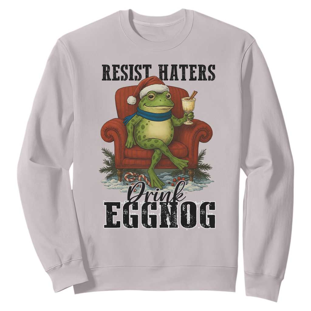 Frogs Resist Christmas Sweatshirt Portland Frog Activist America Political 2025 TS14 Ice Gray Print Your Wear