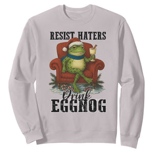 Frogs Resist Christmas Sweatshirt Portland Frog Activist America Political 2025 TS14 Ice Gray Print Your Wear