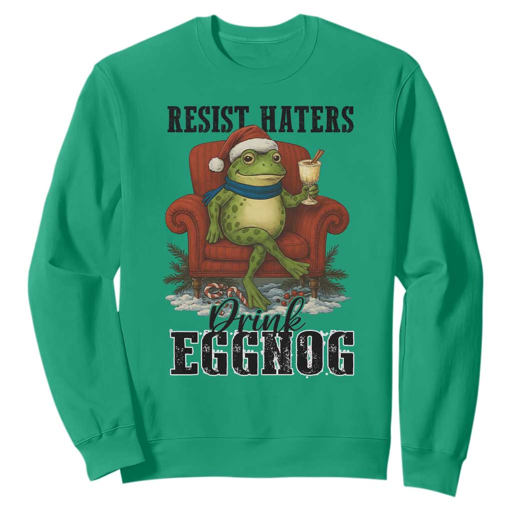 Frogs Resist Christmas Sweatshirt Portland Frog Activist America Political 2025 TS14 Irish Green Print Your Wear