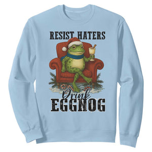 Frogs Resist Christmas Sweatshirt Portland Frog Activist America Political 2025 TS14 Light Blue Print Your Wear