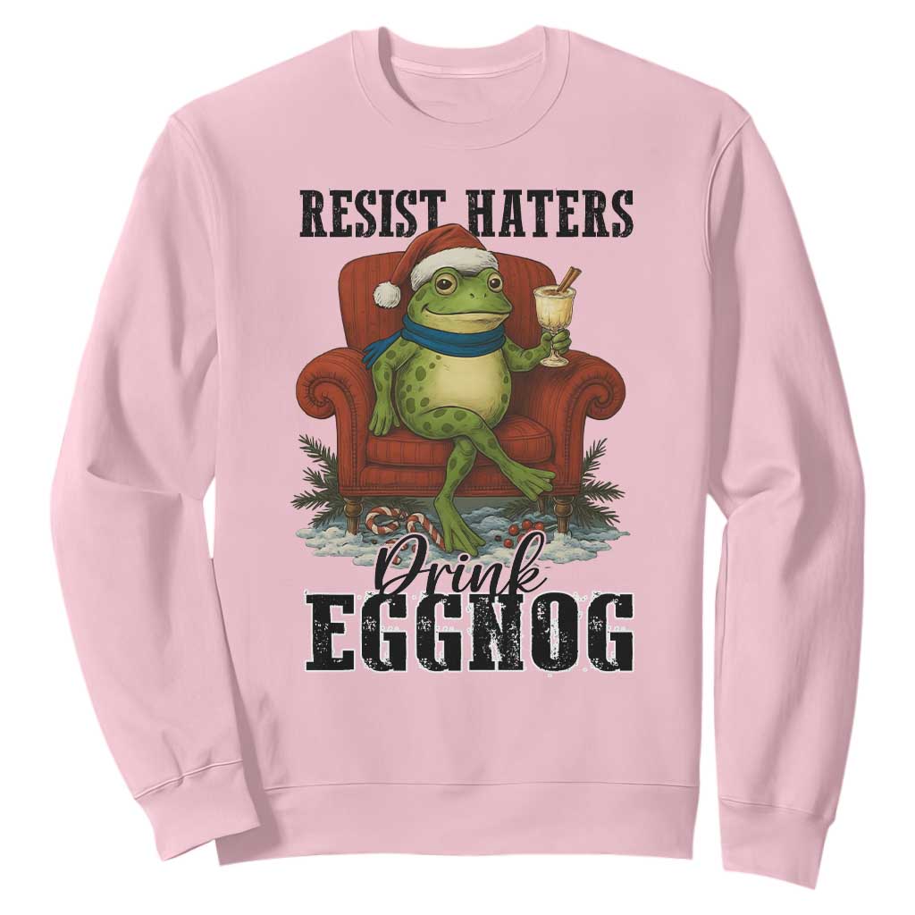 Frogs Resist Christmas Sweatshirt Portland Frog Activist America Political 2025 TS14 Light Pink Print Your Wear