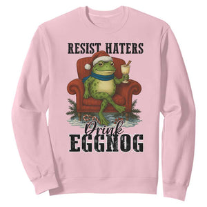 Frogs Resist Christmas Sweatshirt Portland Frog Activist America Political 2025 TS14 Light Pink Print Your Wear