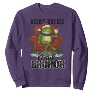 Frogs Resist Christmas Sweatshirt Portland Frog Activist America Political 2025 TS14 Purple Print Your Wear