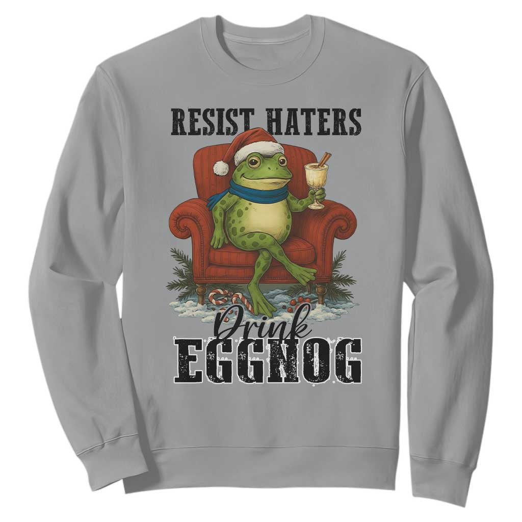 Frogs Resist Christmas Sweatshirt Portland Frog Activist America Political 2025 TS14 Sport Gray Print Your Wear