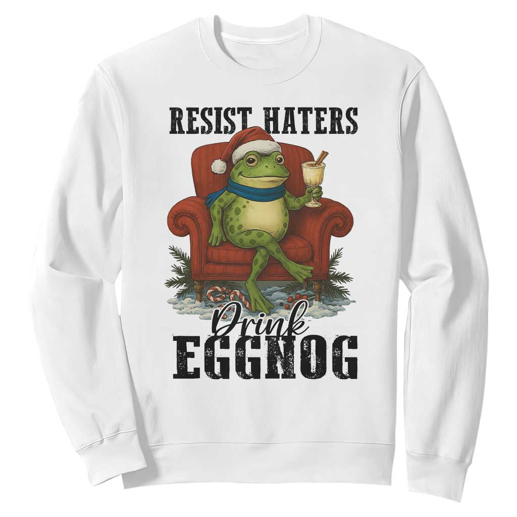 Frogs Resist Christmas Sweatshirt Portland Frog Activist America Political 2025 TS14 White Print Your Wear