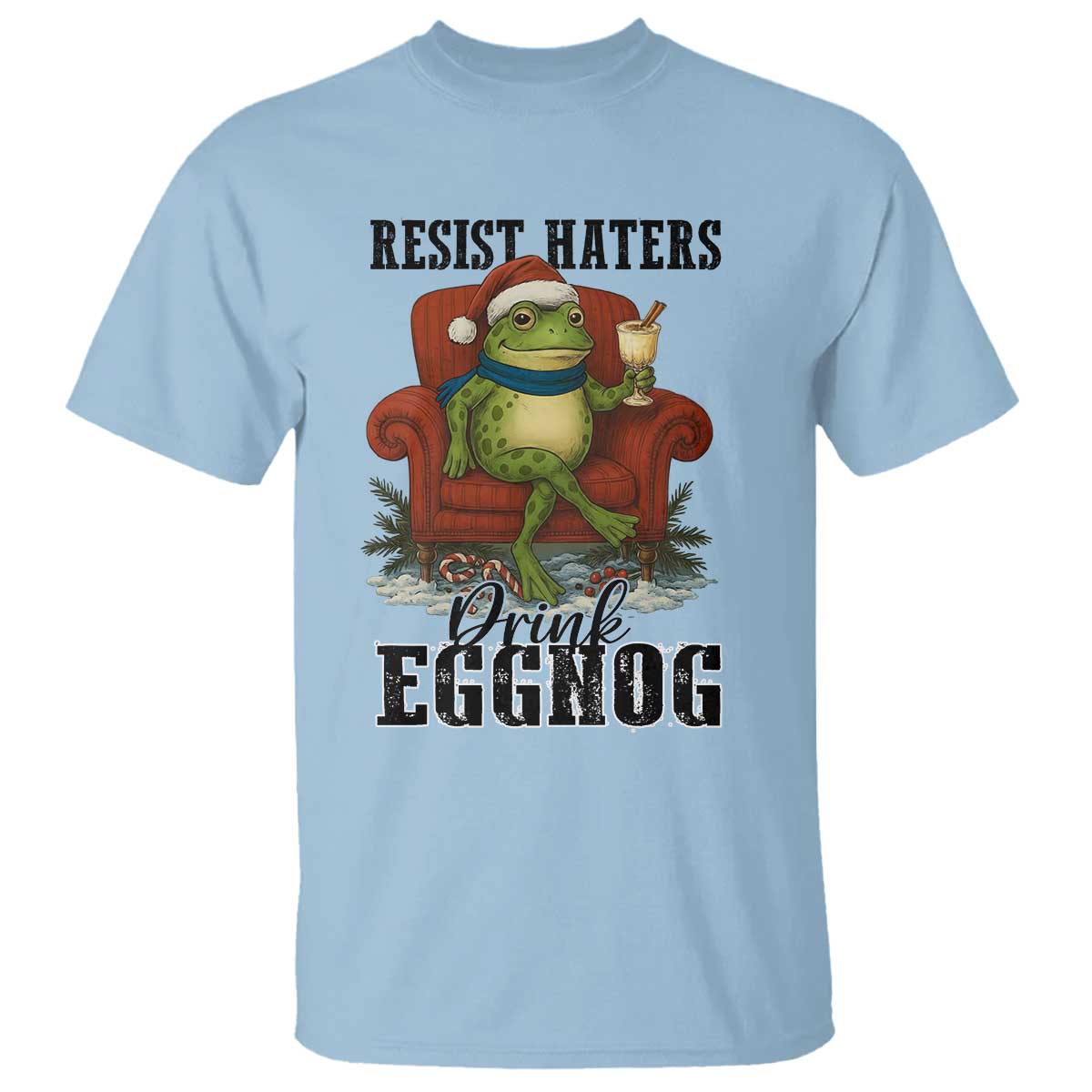 Frogs Resist Christmas T Shirt Portland Frog Activist America Political 2025 TS14 Light Blue Print Your Wear