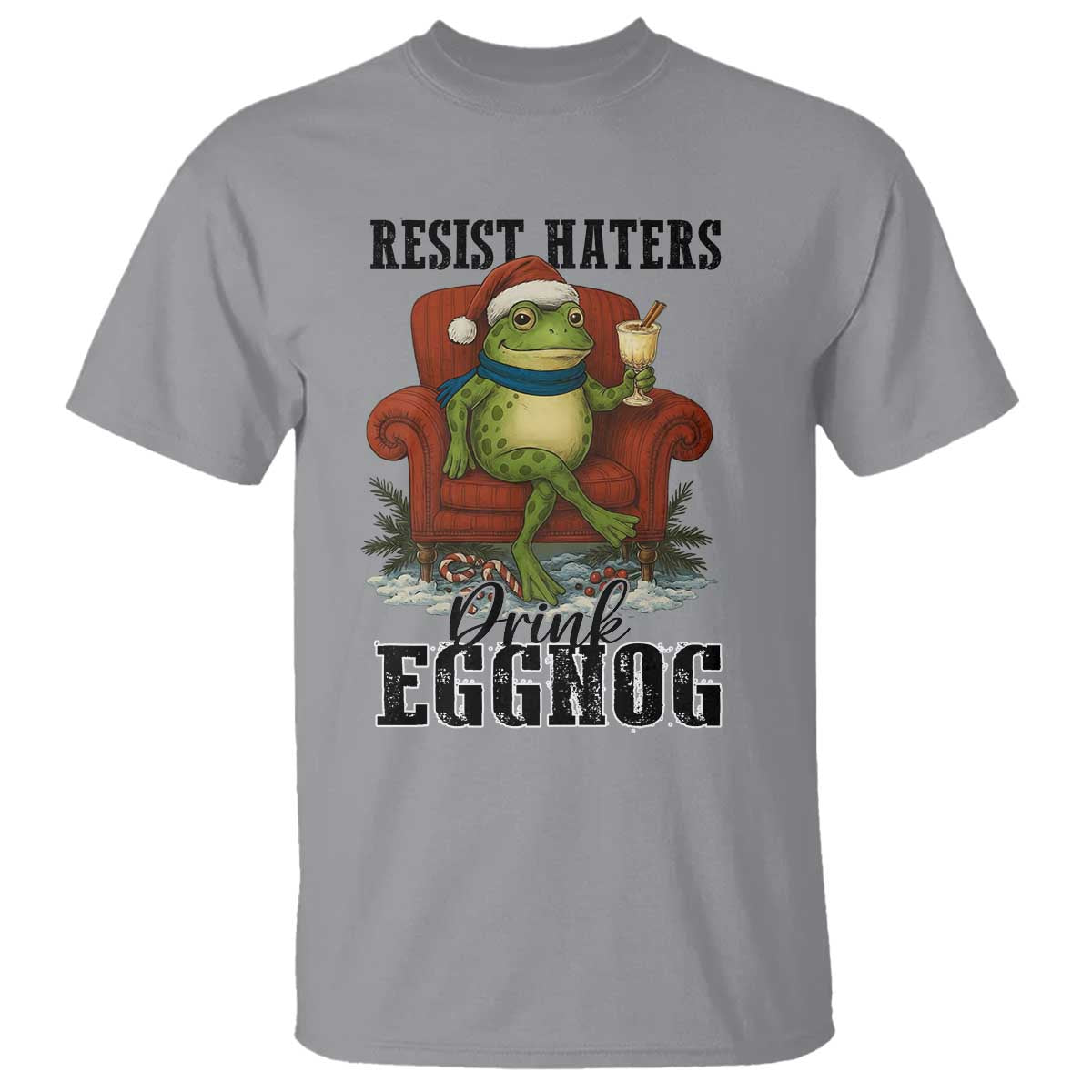 Frogs Resist Christmas T Shirt Portland Frog Activist America Political 2025 TS14 Sport Gray Print Your Wear