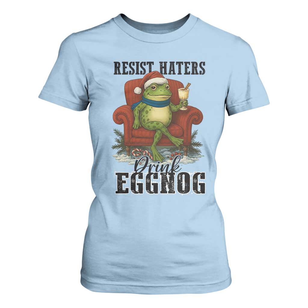 Frogs Resist Christmas T Shirt For Women Portland Frog Activist America Political 2025 TS14 Light Blue Print Your Wear