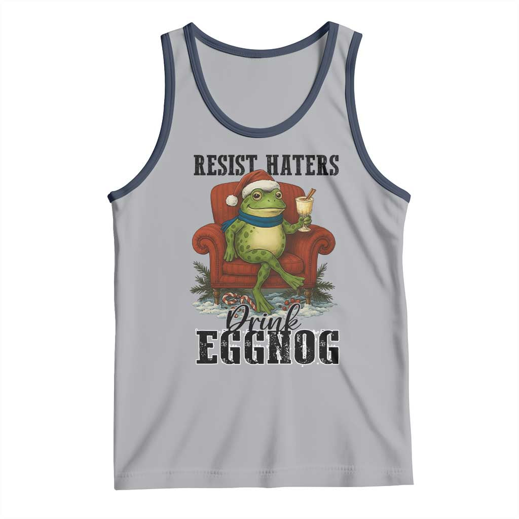 Frogs Resist Christmas Tank Top Portland Frog Activist America Political 2025 TS14 Athletic Heather Navy Print Your Wear