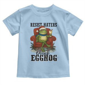 Frogs Resist Christmas Toddler T Shirt Portland Frog Activist America Political 2025 TS14 Light Blue Print Your Wear