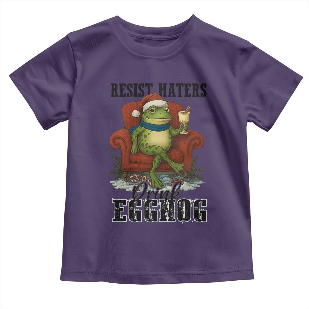 Frogs Resist Christmas Toddler T Shirt Portland Frog Activist America Political 2025 TS14 Purple Print Your Wear
