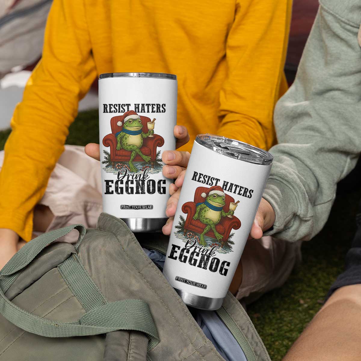 Frogs Resist Christmas Tumbler Cup Portland Frog Activist America Political 2025 TS14 Print Your Wear
