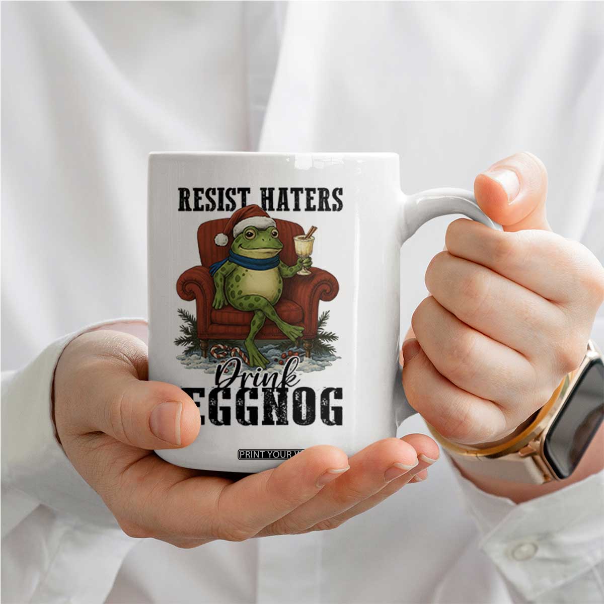 Frogs Resist Christmas Coffee Mug Portland Frog Activist America Political 2025 TS14 Print Your Wear