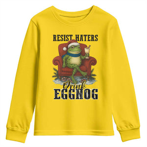 Frogs Resist Christmas Youth Sweatshirt Portland Frog Activist America Political 2025 TS14 Daisy Print Your Wear