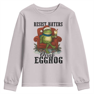 Frogs Resist Christmas Youth Sweatshirt Portland Frog Activist America Political 2025 TS14 Ice Gray Print Your Wear