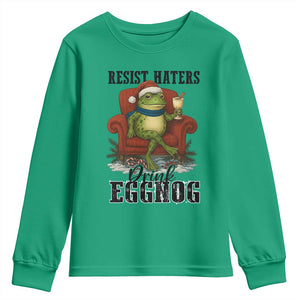 Frogs Resist Christmas Youth Sweatshirt Portland Frog Activist America Political 2025 TS14 Irish Green Print Your Wear