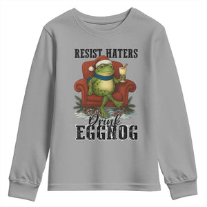 Frogs Resist Christmas Youth Sweatshirt Portland Frog Activist America Political 2025 TS14 Sport Gray Print Your Wear