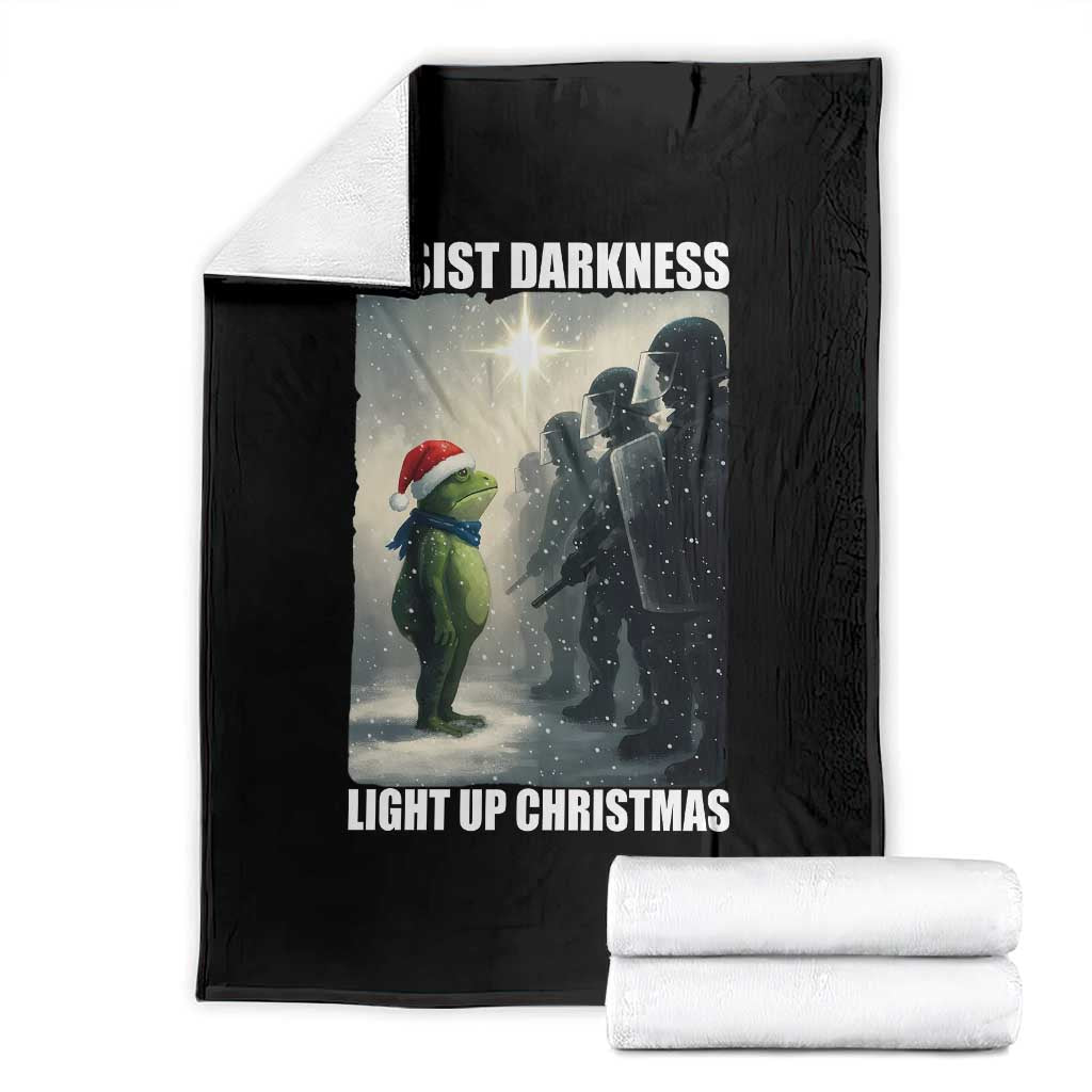 Resist Frog Christmas Throw Blanket Funny Portland Protest ICE Activist Meme TS14 Black Print Your Wear