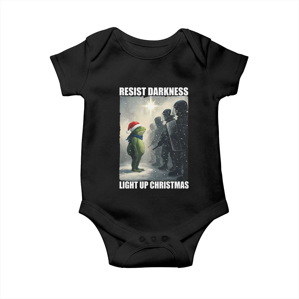 Resist Frog Christmas Baby Onesie Funny Portland Protest ICE Activist Meme TS14 Black Print Your Wear