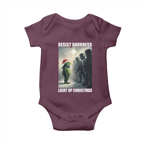 Resist Frog Christmas Baby Onesie Funny Portland Protest ICE Activist Meme TS14 Maroon Print Your Wear
