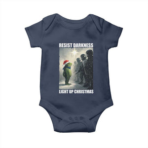 Resist Frog Christmas Baby Onesie Funny Portland Protest ICE Activist Meme TS14 Navy Print Your Wear
