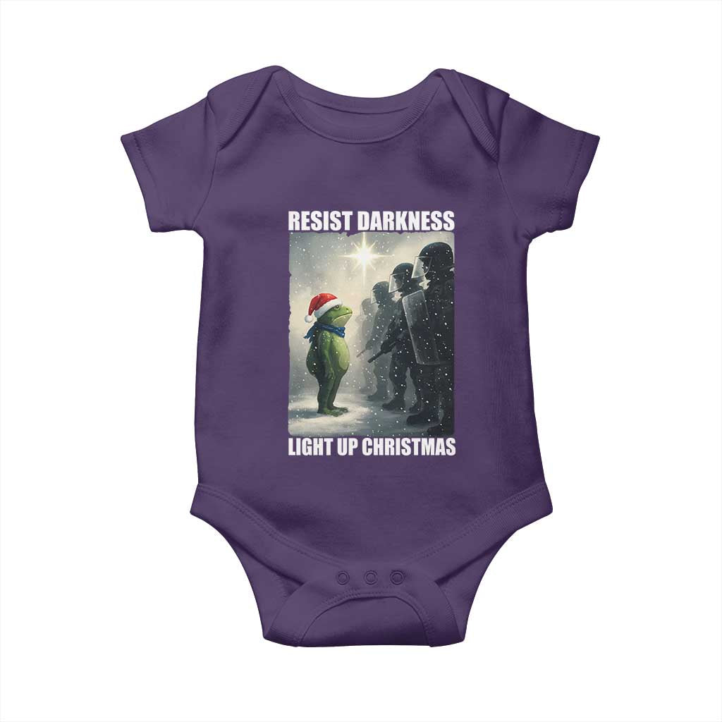 Resist Frog Christmas Baby Onesie Funny Portland Protest ICE Activist Meme TS14 Purple Print Your Wear