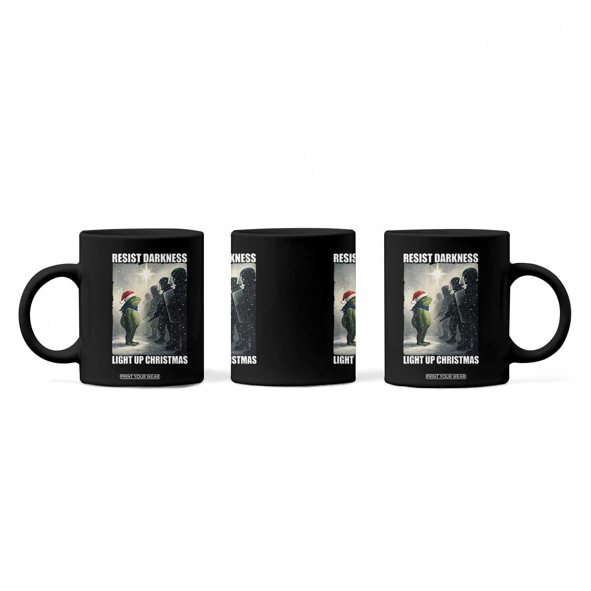 Resist Frog Christmas Coffee Mug Funny Portland Protest ICE Activist Meme TS14 Print Your Wear
