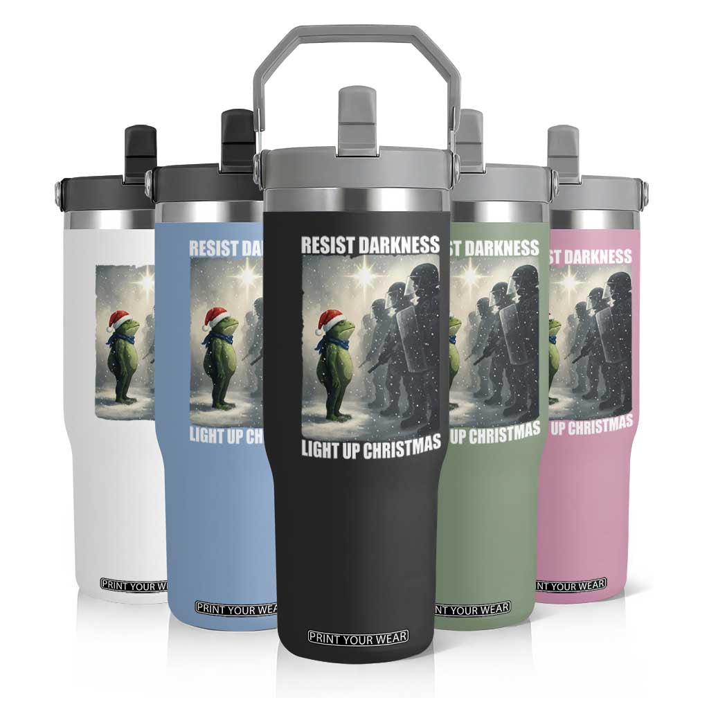 Resist Frog Christmas Flip Straw Tumbler Funny Portland Protest ICE Activist Meme TS14 Print Your Wear