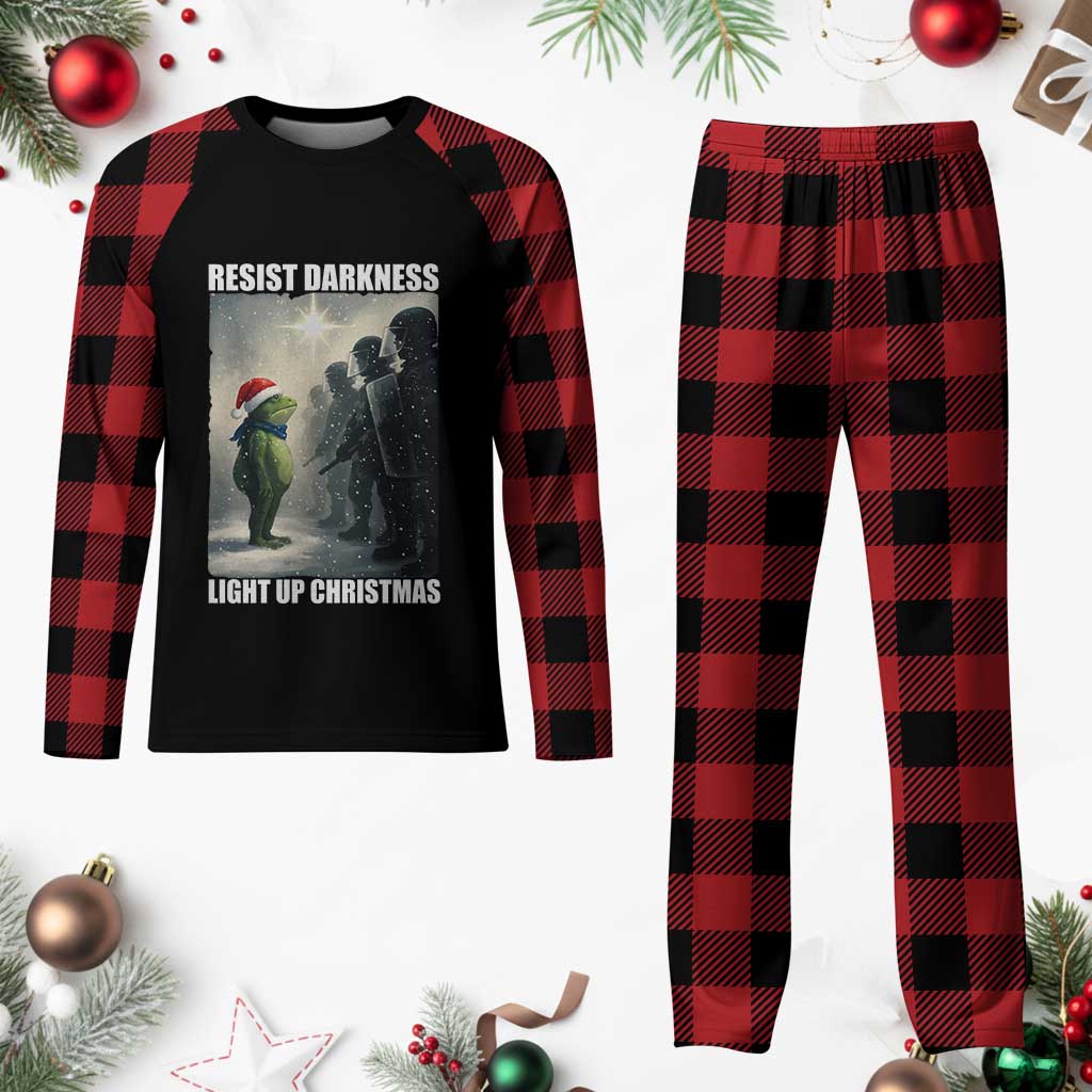 Resist Frog Christmas Plaid Pajama Set Funny Portland Protest ICE Activist Meme TS14 Buffalo Plaid Print Your Wear