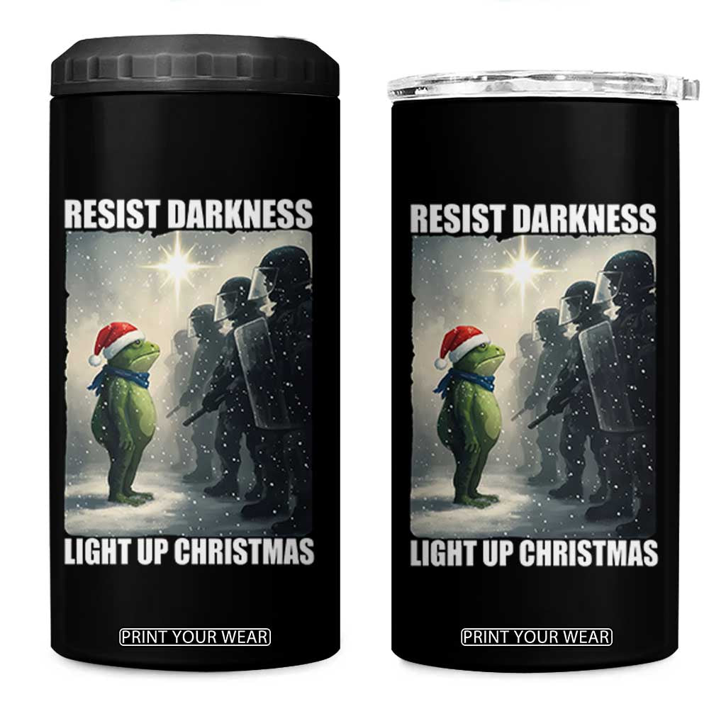 Resist Frog Christmas 4 in 1 Can Cooler Tumbler Funny Portland Protest ICE Activist Meme TS14 One Size: 16 oz Black Print Your Wear