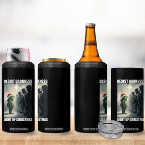 Resist Frog Christmas 4 in 1 Can Cooler Tumbler Funny Portland Protest ICE Activist Meme TS14 Print Your Wear