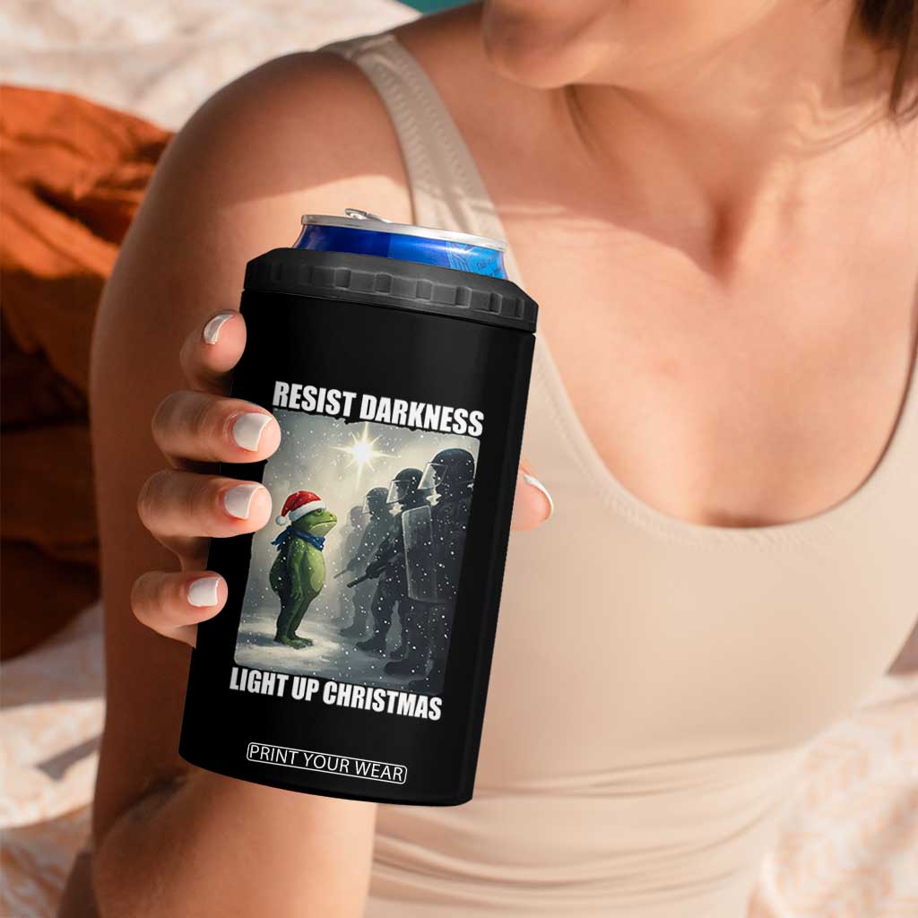 Resist Frog Christmas 4 in 1 Can Cooler Tumbler Funny Portland Protest ICE Activist Meme TS14 Print Your Wear