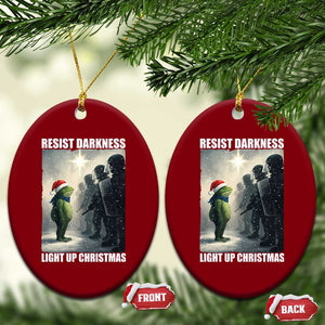 Resist Frog Xmas Ceramic Ornament Funny Portland Protest ICE Activist Meme TS14 Print Your Wear