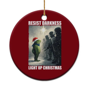 Resist Frog Xmas Ceramic Ornament Funny Portland Protest ICE Activist Meme TS14 1pc Red Print Your Wear