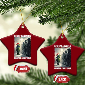 Resist Frog Xmas Ceramic Ornament Funny Portland Protest ICE Activist Meme TS14 Print Your Wear