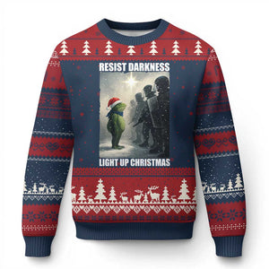 Resist Frog Xmas Ugly Christmas Sweater Funny Portland Protest ICE Activist Meme TS14 Navy Red Print Your Wear