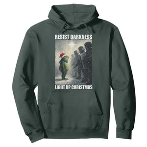 Resist Frog Christmas Hoodie Funny Portland Protest ICE Activist Meme TS14 Dark Forest Green Print Your Wear