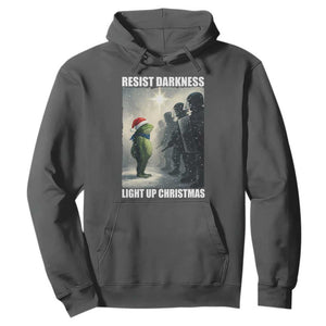 Resist Frog Christmas Hoodie Funny Portland Protest ICE Activist Meme TS14 Dark Heather Print Your Wear