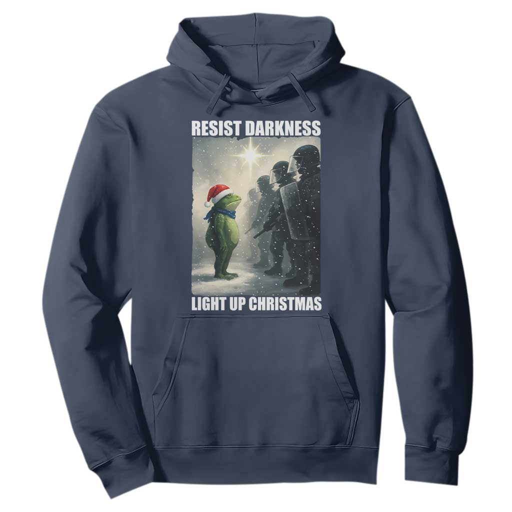 Resist Frog Christmas Hoodie Funny Portland Protest ICE Activist Meme TS14 Navy Print Your Wear