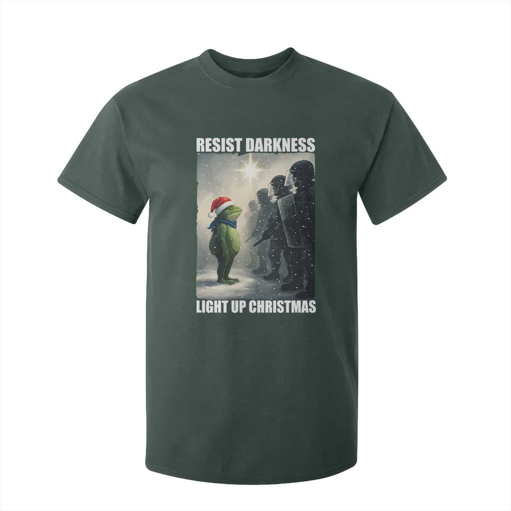 Resist Frog Christmas T Shirt For Kid Funny Portland Protest ICE Activist Meme TS14 Dark Forest Green Print Your Wear