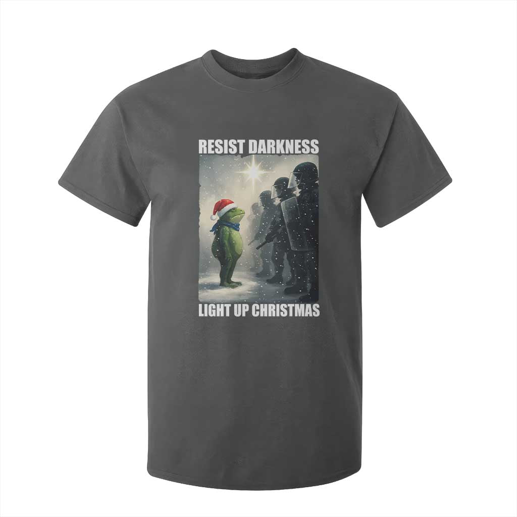 Resist Frog Christmas T Shirt For Kid Funny Portland Protest ICE Activist Meme TS14 Dark Heather Print Your Wear